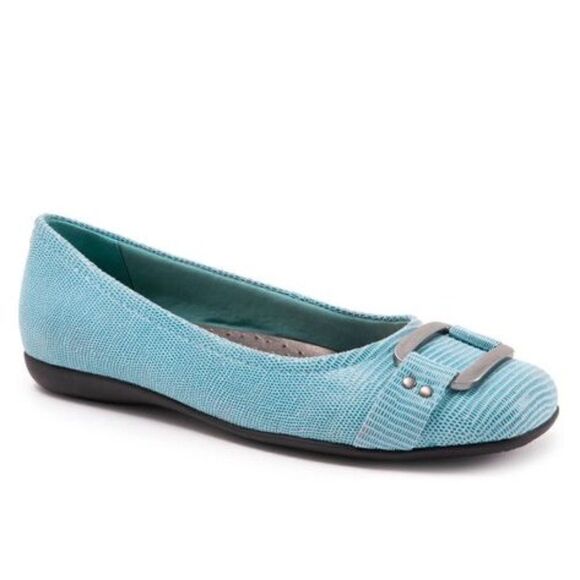 Trotters Aqua Signature Leather Ballet Flats, size 9 1/2 - Picture 1 of 5